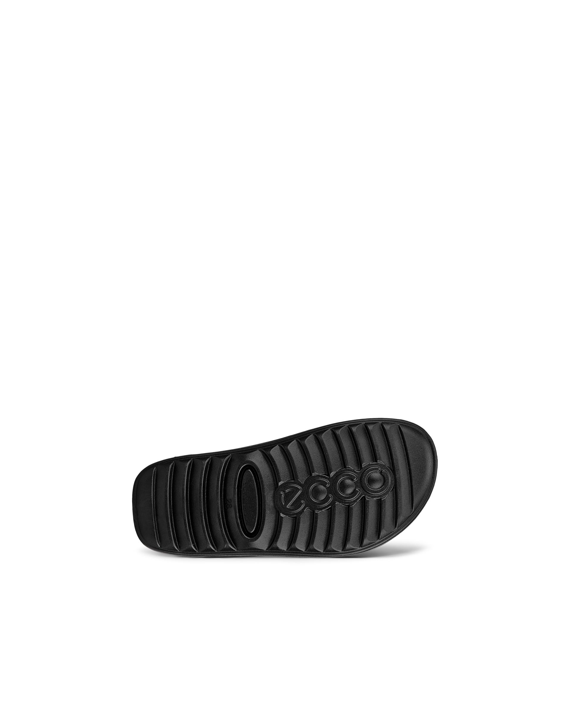 Kids' ECCO® Cozmo Leather Two Strap Sandal - Black - Sole