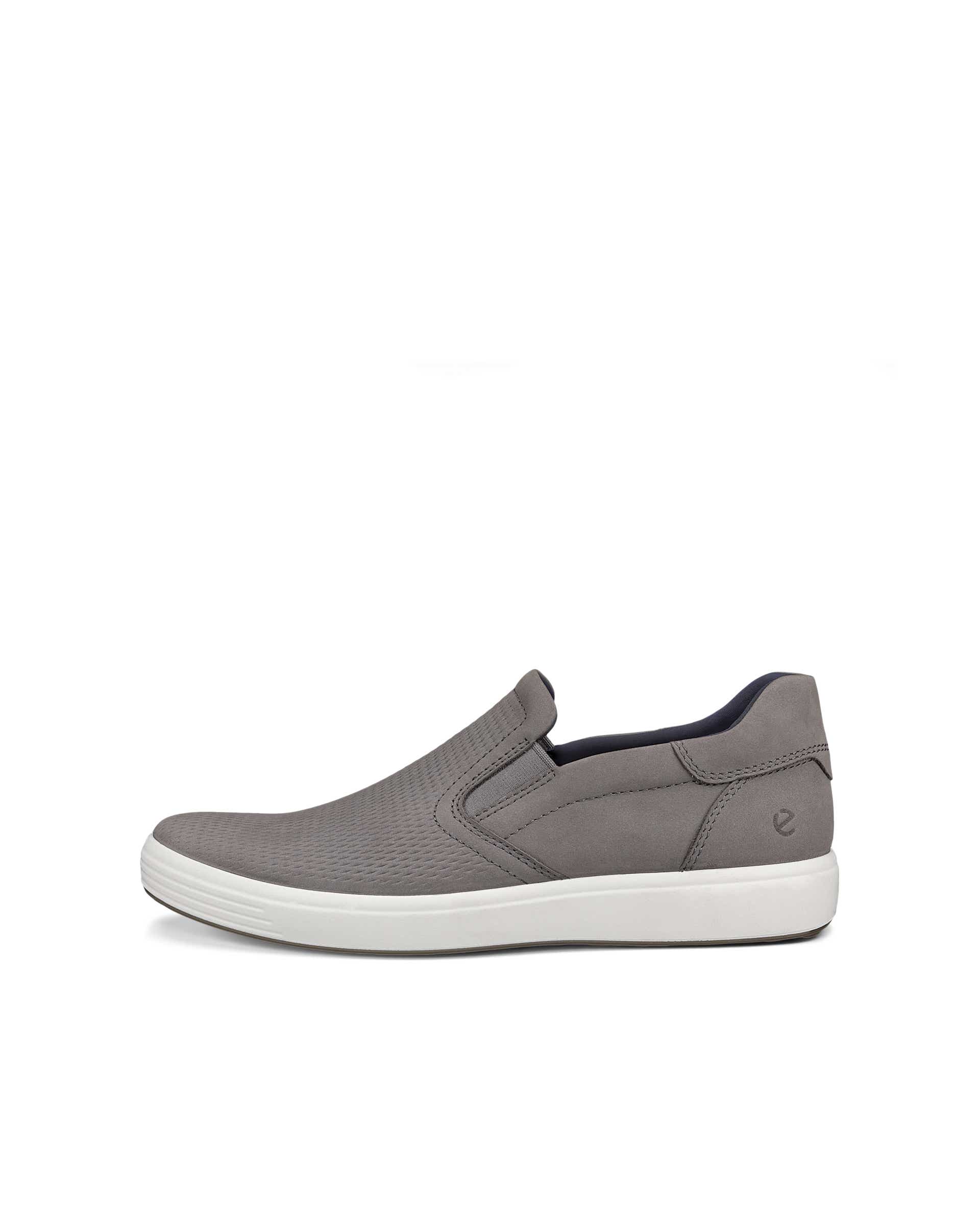 Men's ECCO® Soft Nubuck Slip-In Shoe Gray