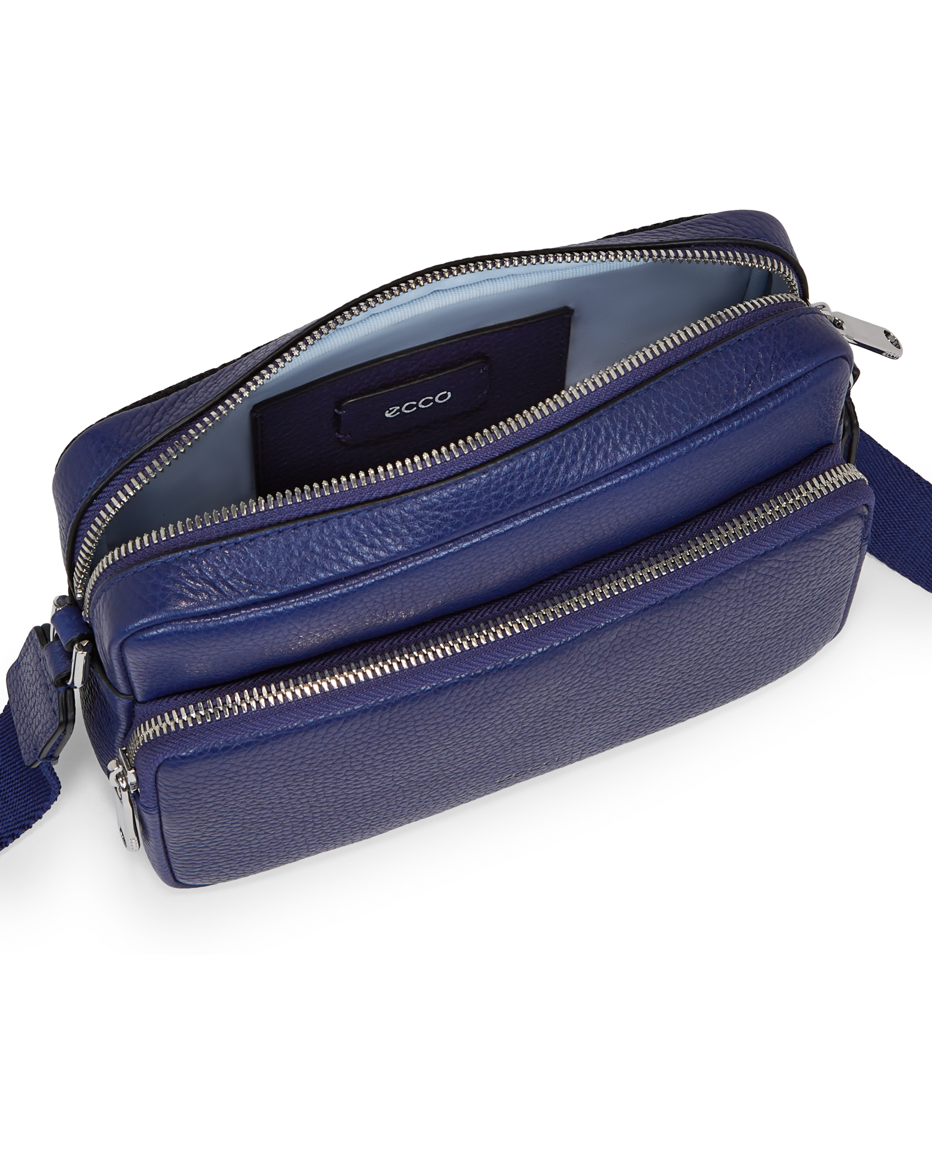 ECCO Camera Bag Pebbled レザーカメラバッグ | ブルー
