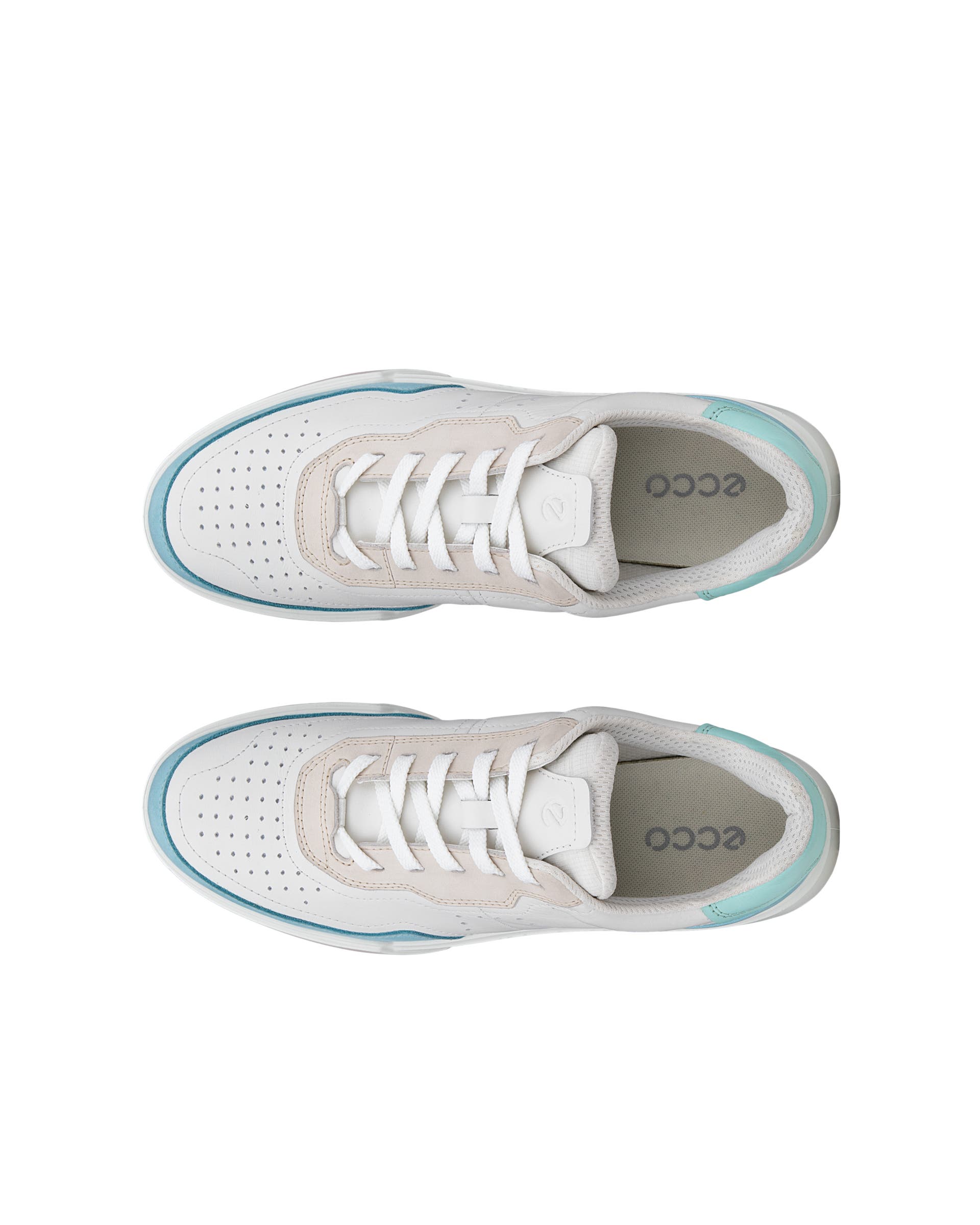 ECCO® Street Court baskets en cuir pour femme - Blanc - Top left pair