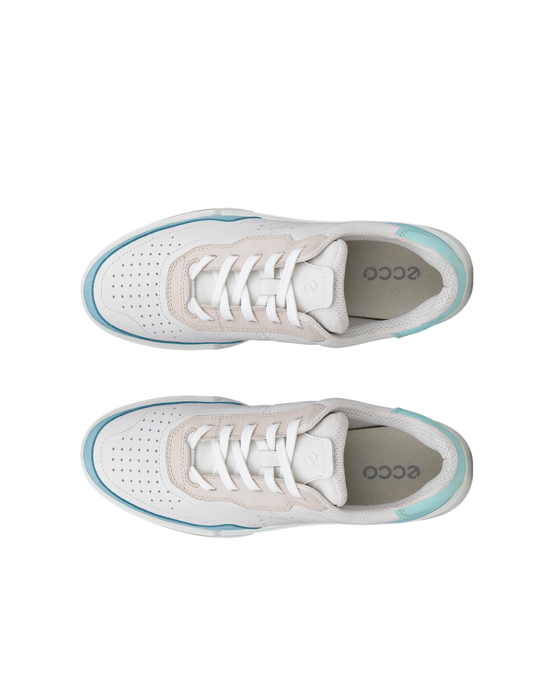 ECCO® Street Court baskets en cuir pour femme - Blanc - Top left pair