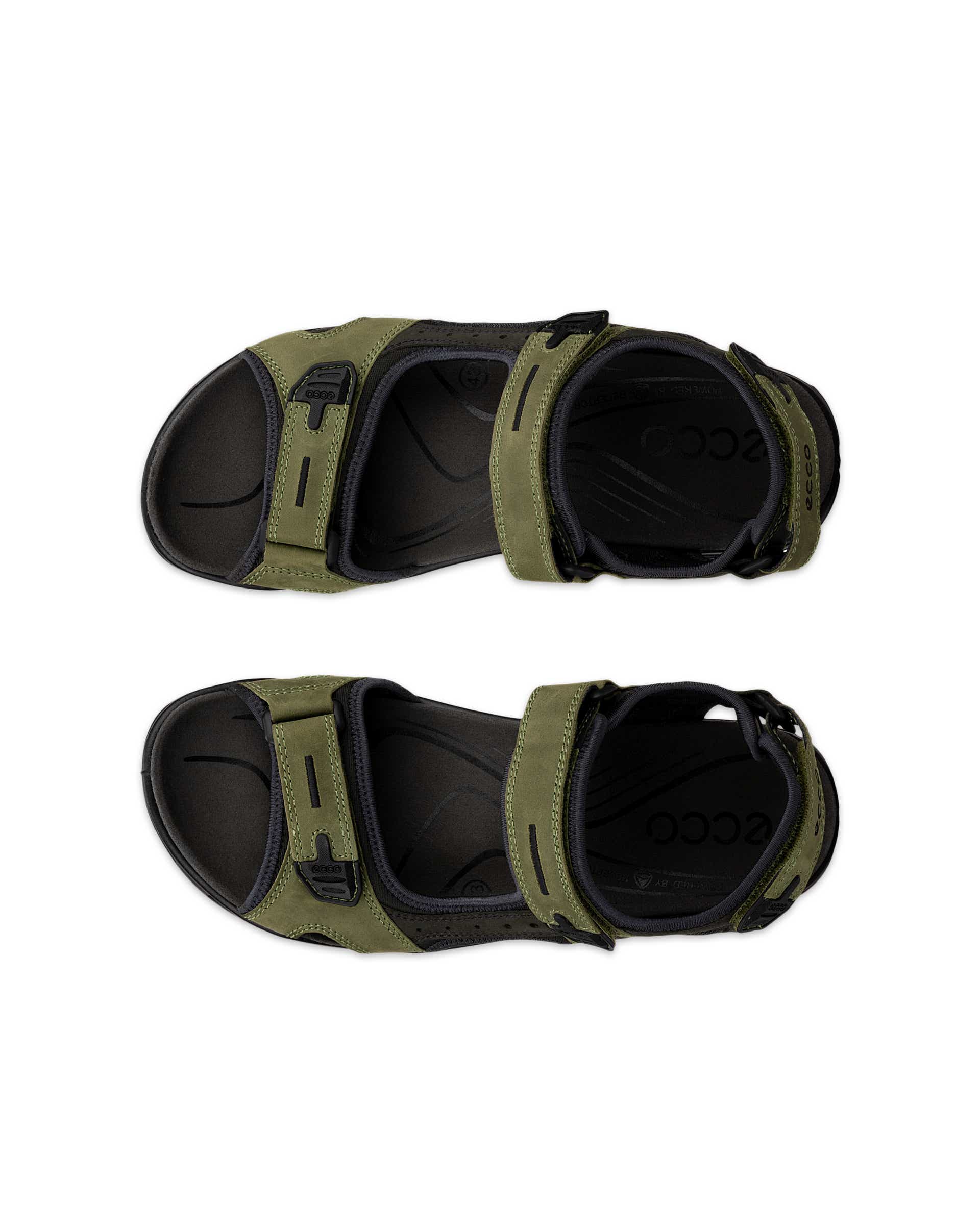 Pánske nubukové trekingové sandále ECCO® Offroad - Zelená - Top left pair