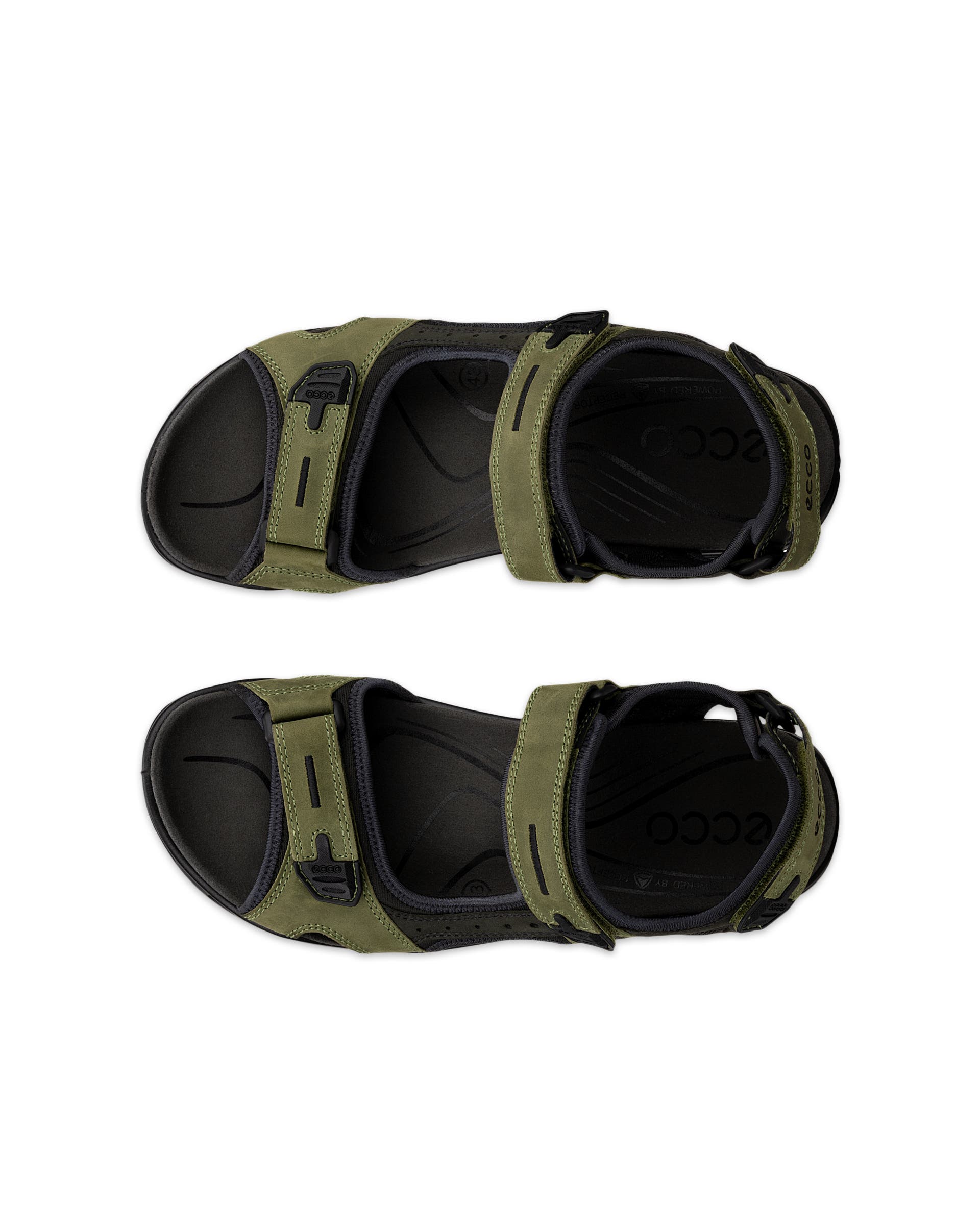 Pánske nubukové trekingové sandále ECCO® Offroad - Zelená - Top left pair
