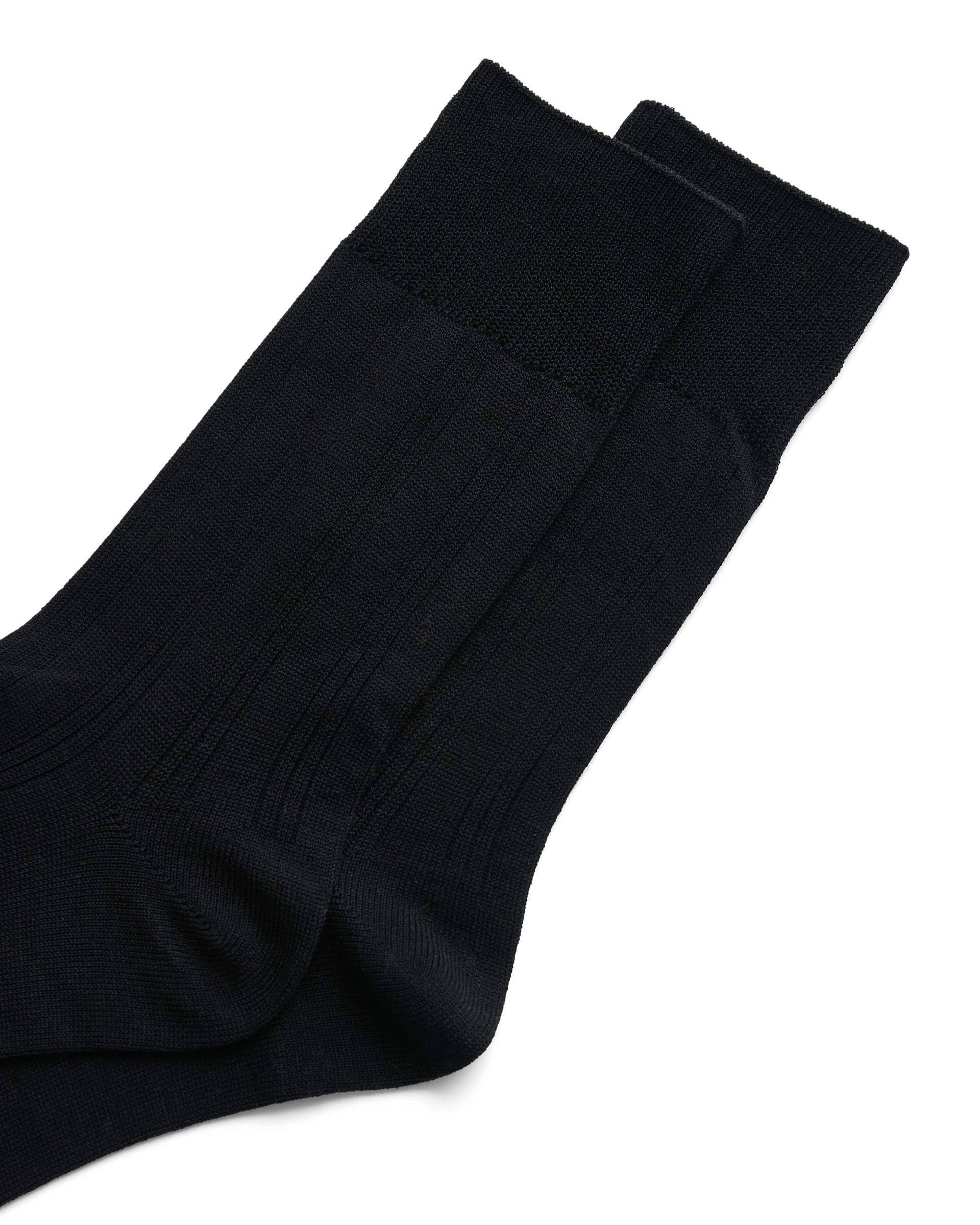Men's ECCO Classic Ribbed Mid-Cut Socks — Black