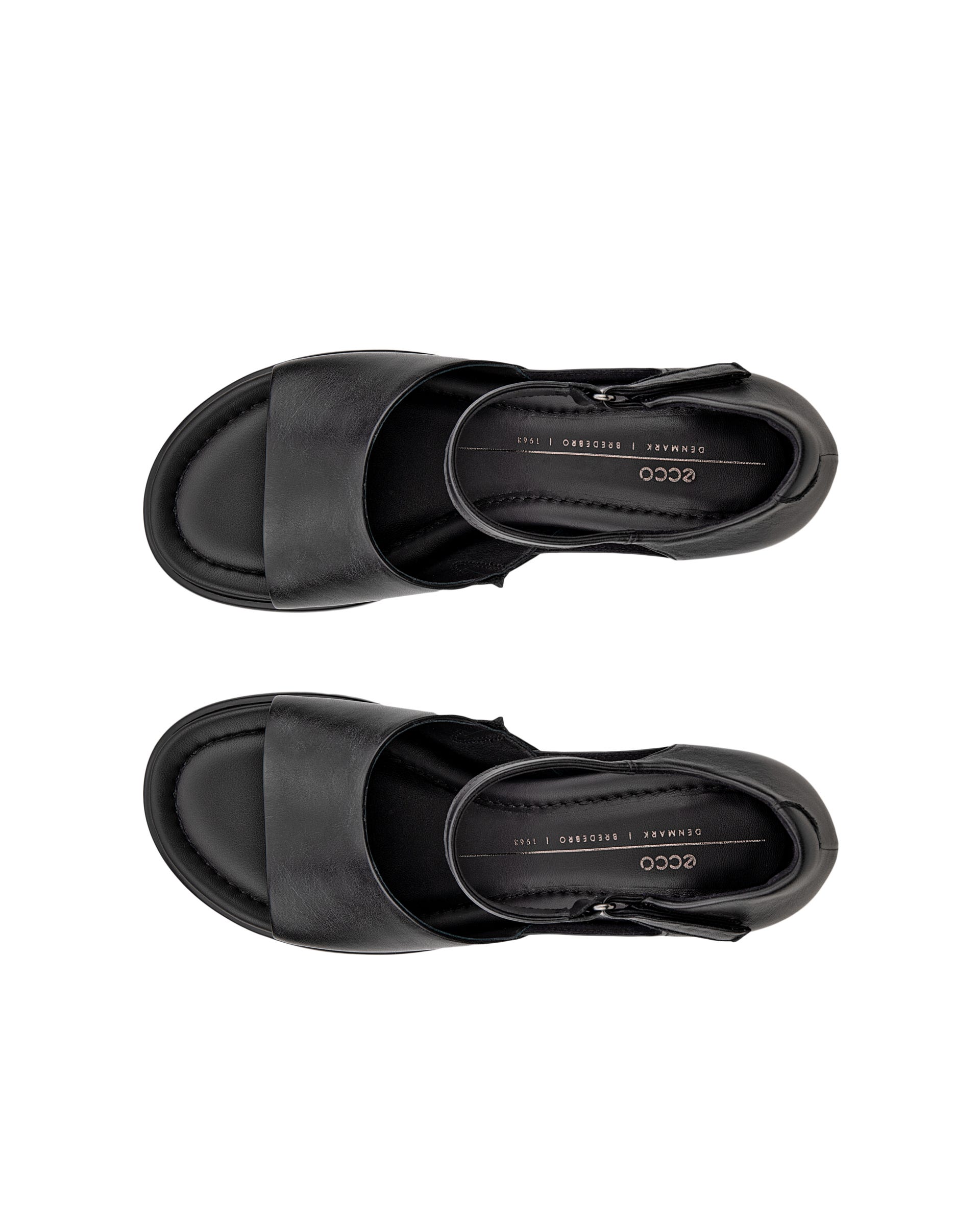 Sandalias de piel con tacón ECCO® Sculpted Sandal LX 55 para mujer - Negro - Top left pair