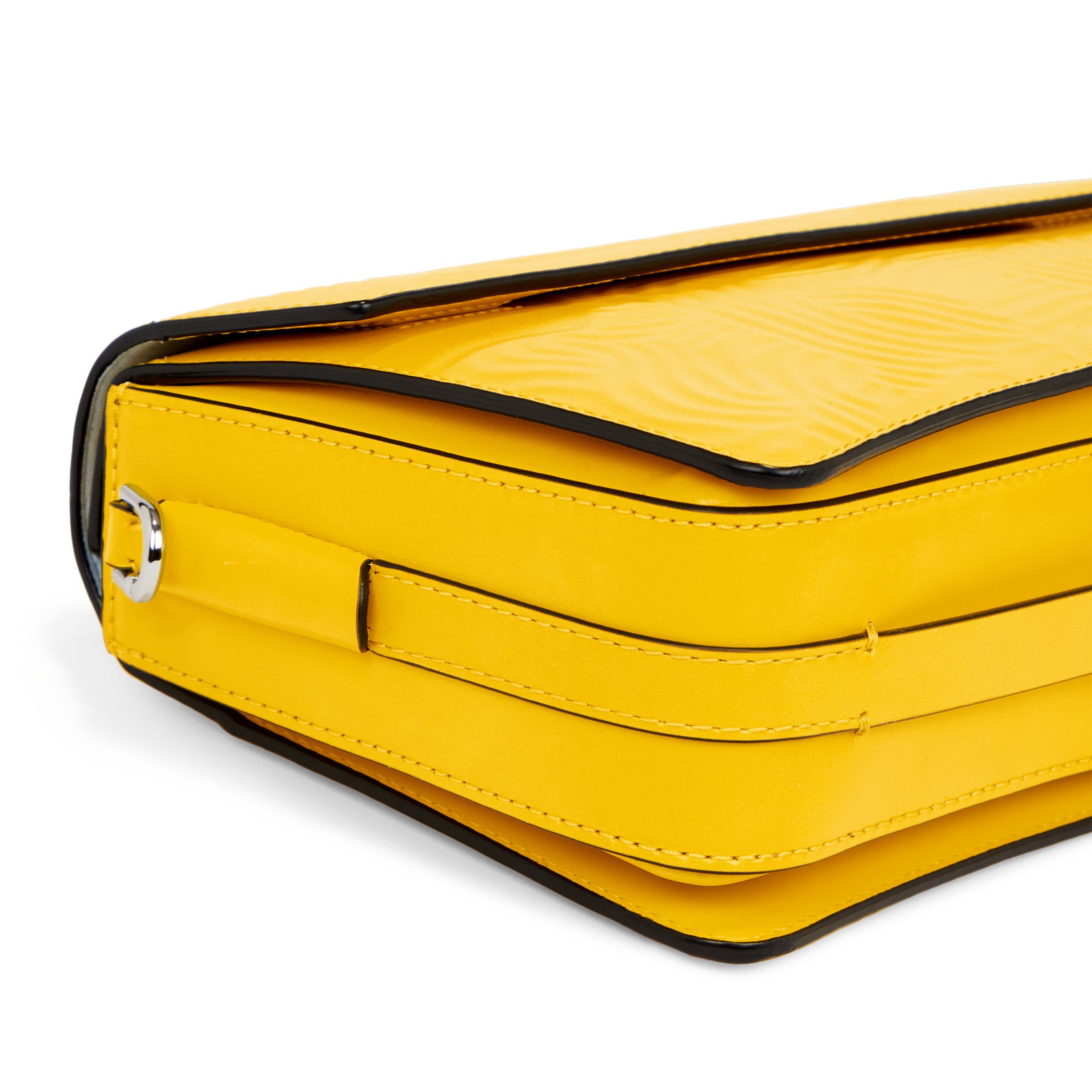 ECCO® Pinch Full Size Finger Print Leather Crossbody Bag - Yellow - Detail-1