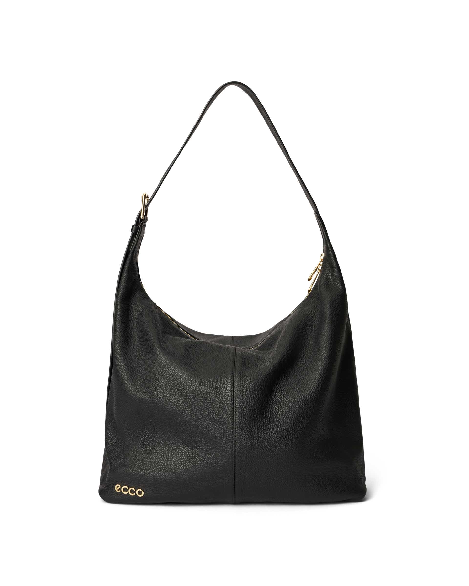 ECCO Hobo Large Soft Pebbled レザーホーボーバッグ - ブラック - Main