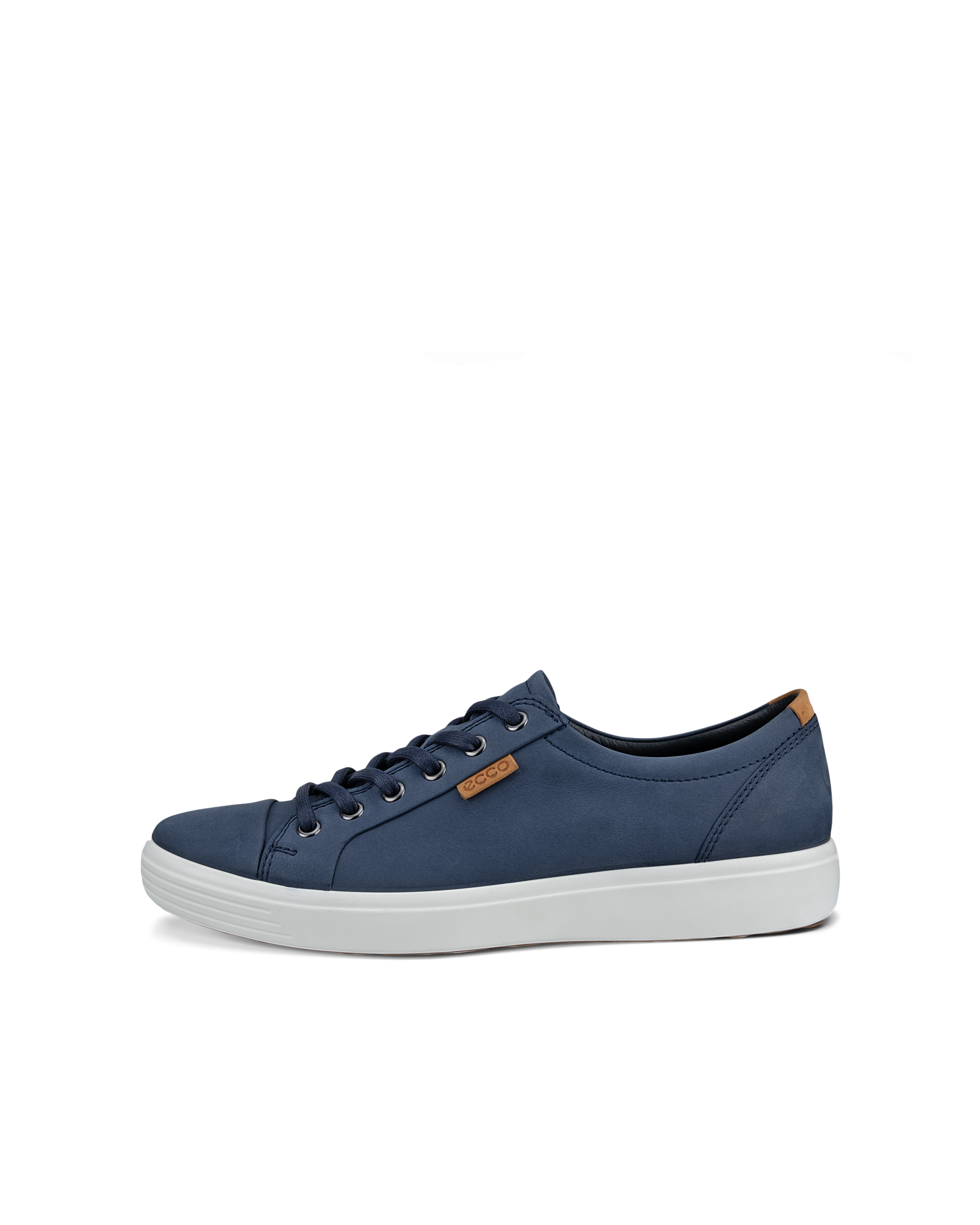 Men's ECCO® Soft 7 Nubuck Trainer - Blue - Outside