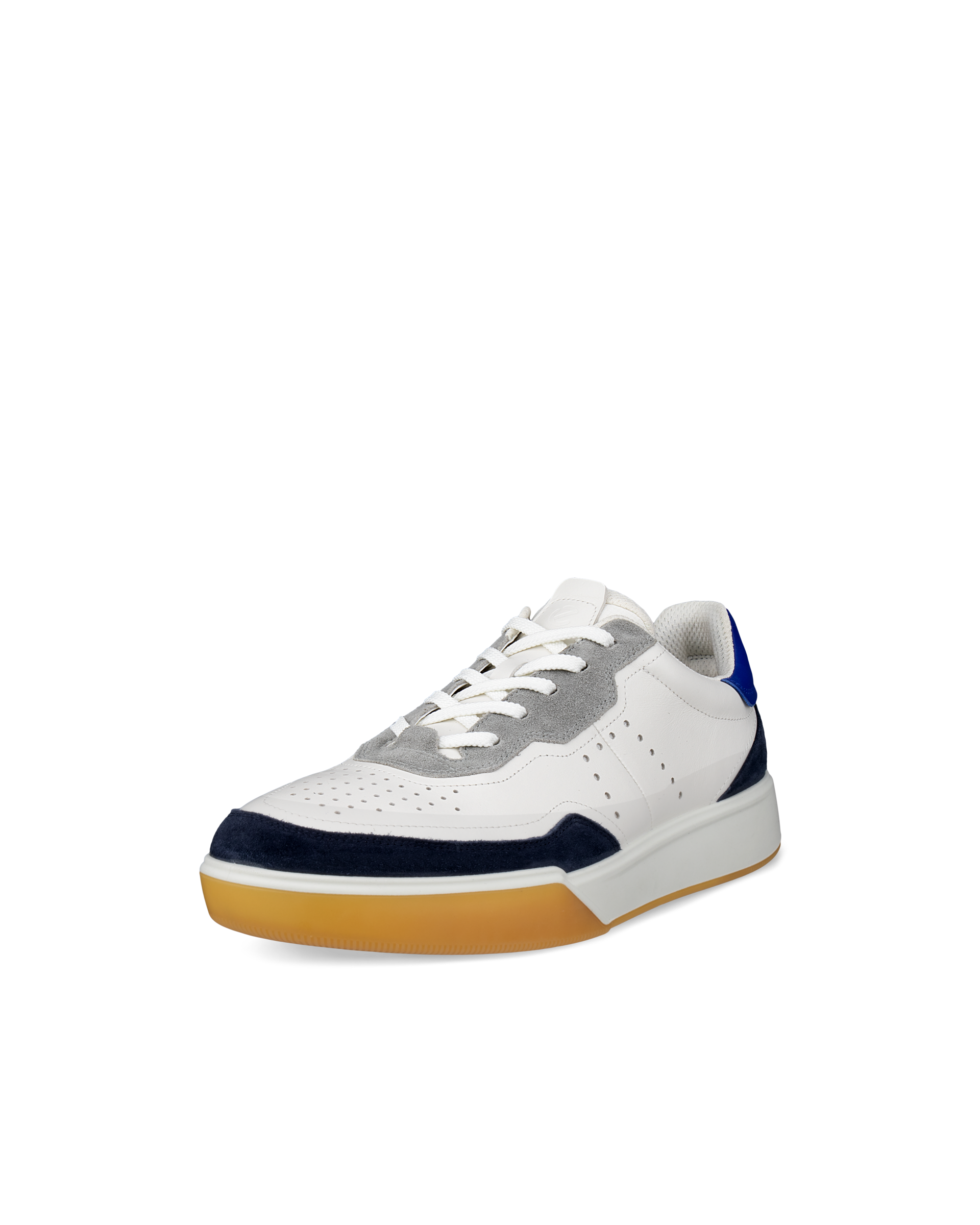 Men's ECCO® Street Court Leather Trainer - White - Main