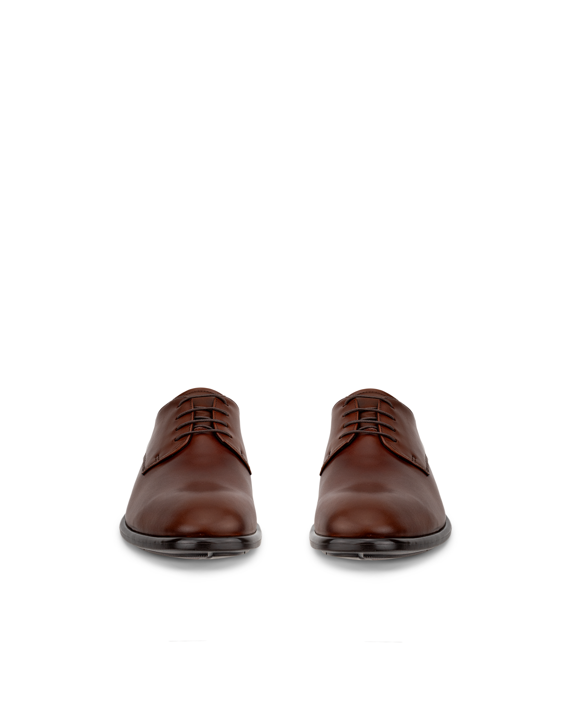 Men's ECCO® Citytray Leather Derby Shoe - Brown - Front pair