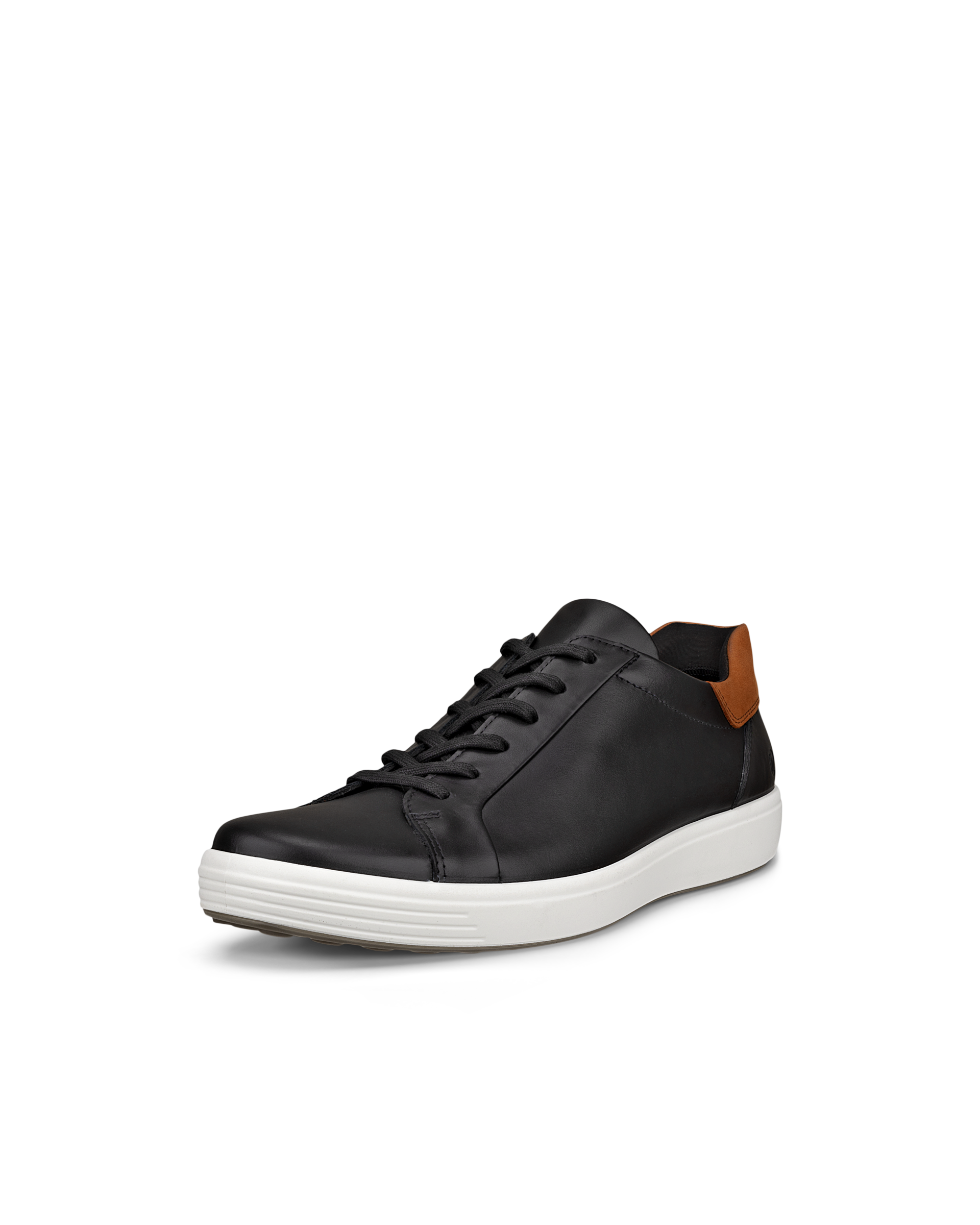 ECCO® Soft 7 baskets en cuir pour homme - Noir - Main