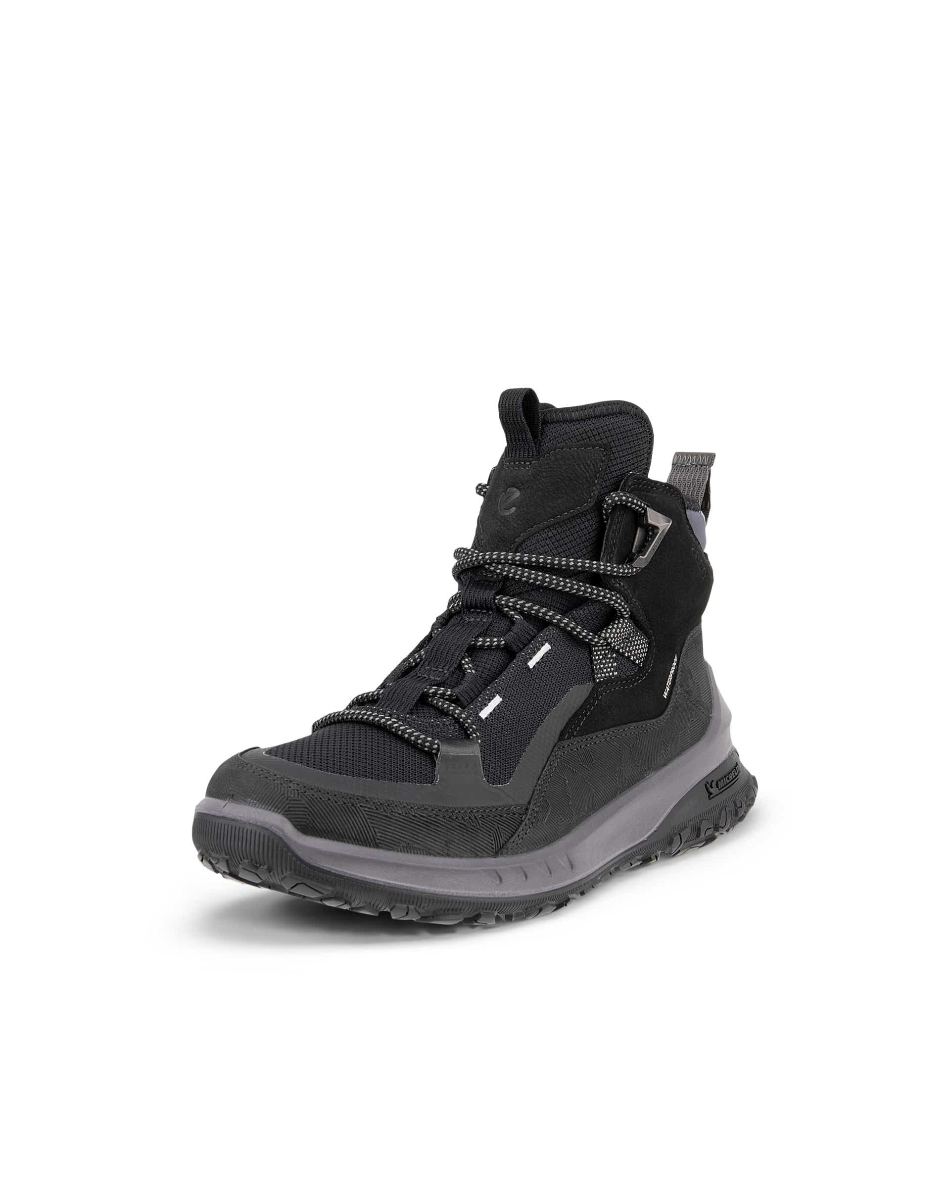 ECCO® ULT-TRN Mid chaussure de randonnée imperméable en nubuck pour femme - Noir - Main