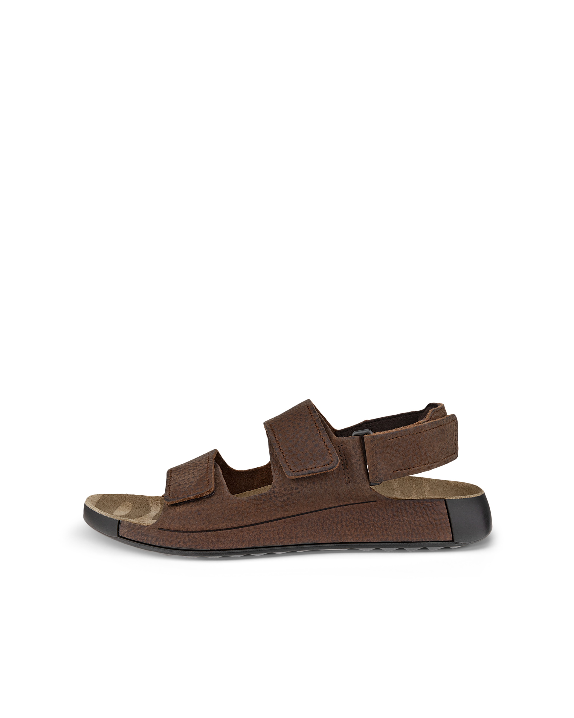 ECCO COZMO MENS LEATHER SANDALS メンズ レザー2ストラップサンダル - ブラウン - Outside