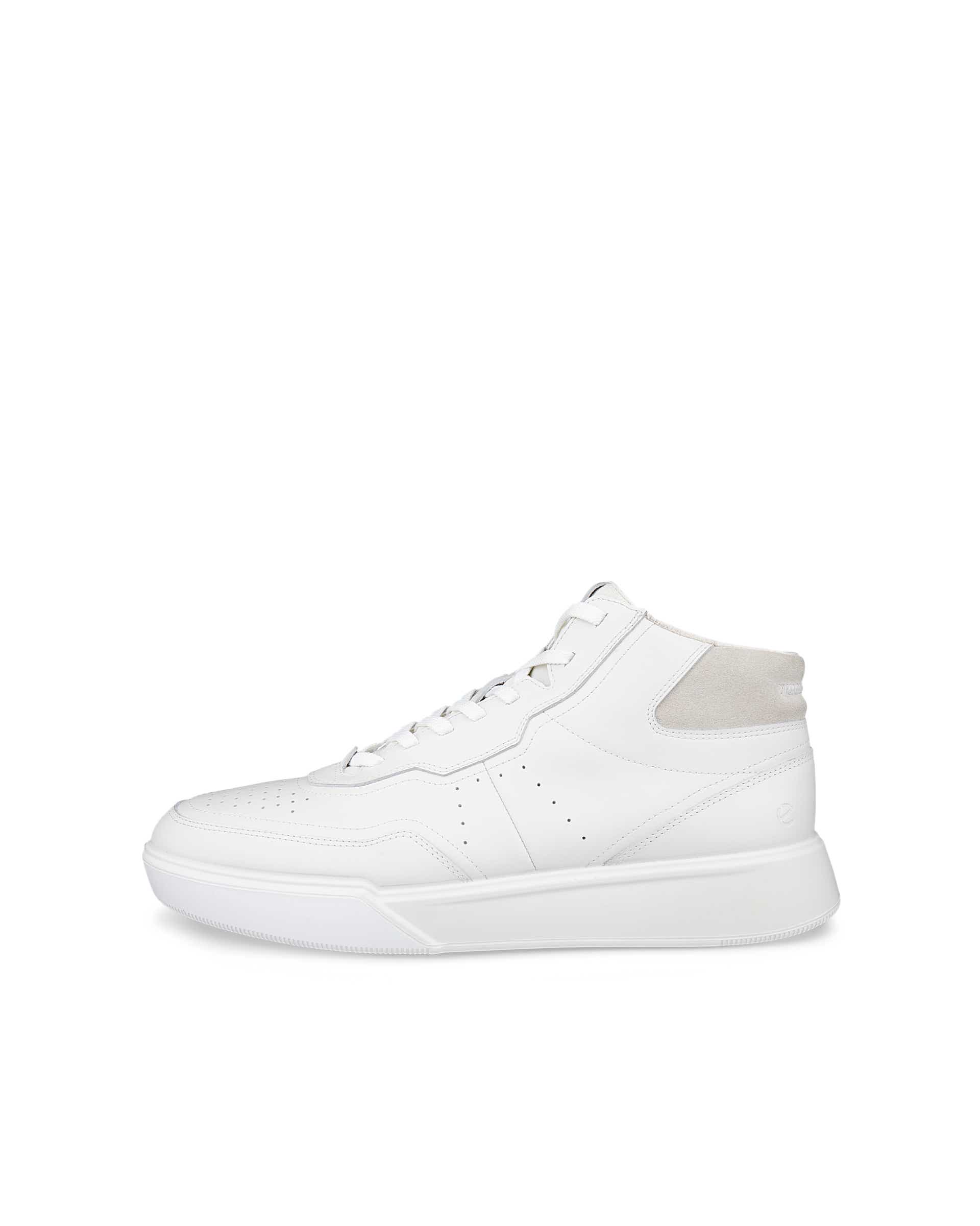 ECCO® STREET COURT Herren High Top-Ledersneaker - Weiss - Outside