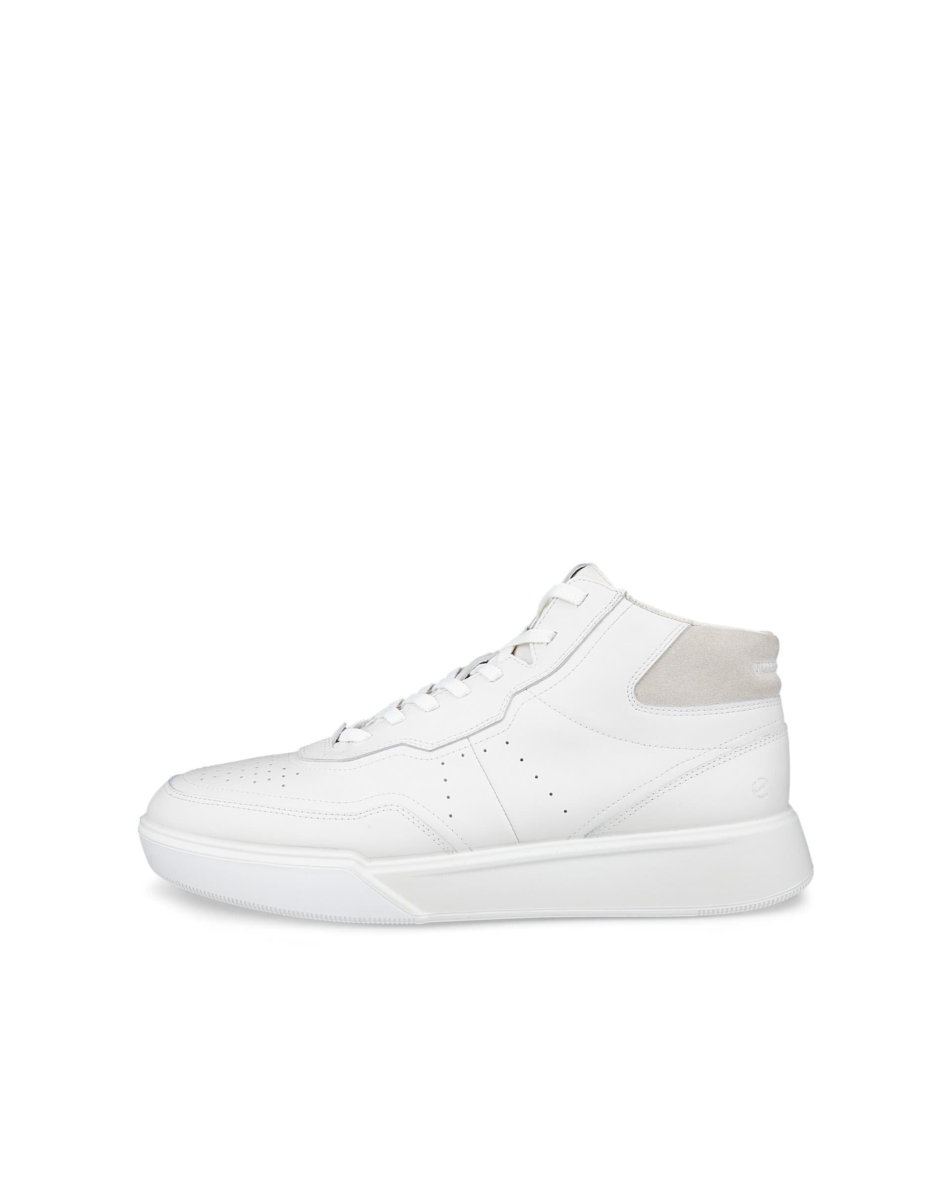 ECCO® STREET COURT Herren High Top-Ledersneaker - Weiss - Outside