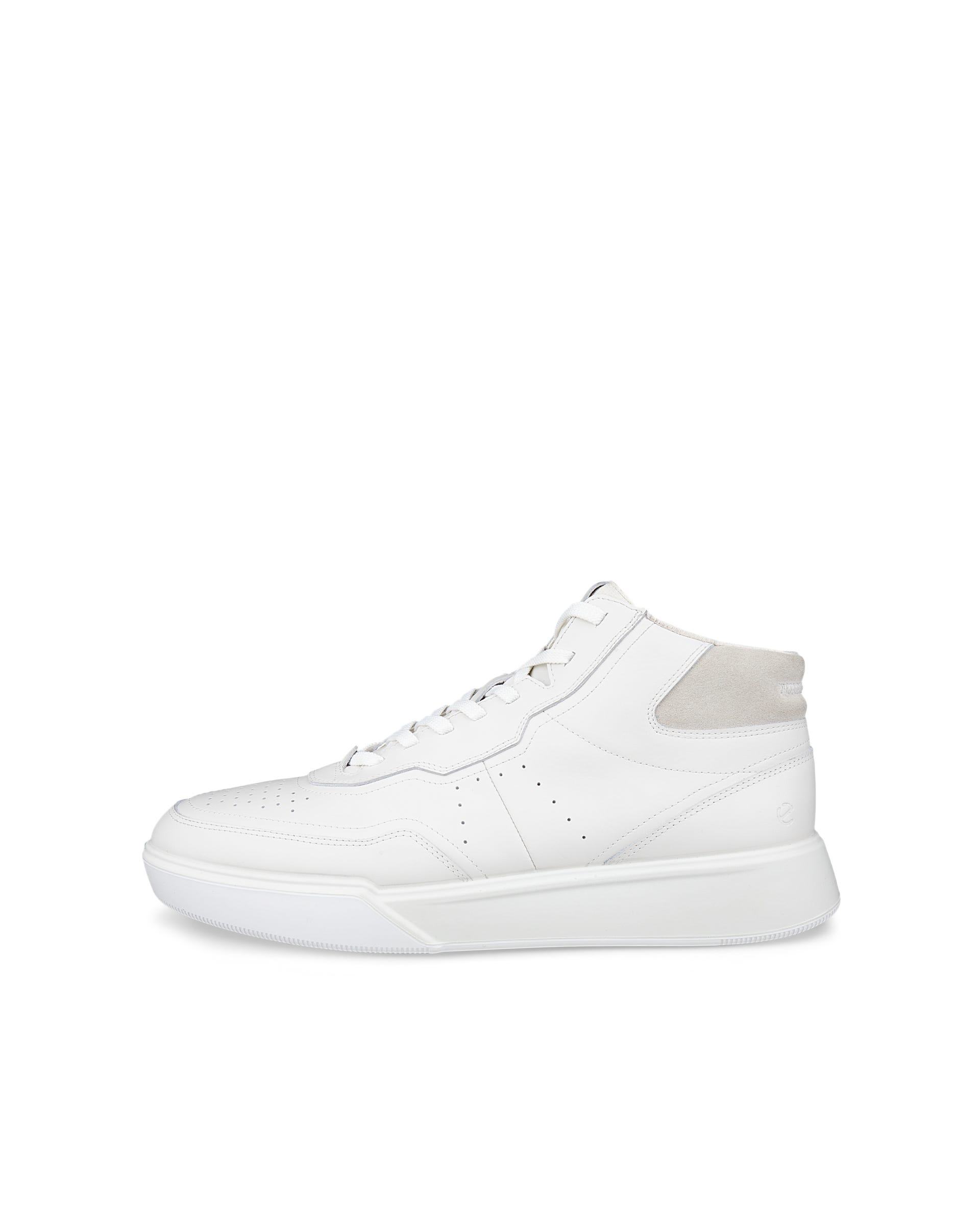 ECCO® STREET COURT Herren High Top-Ledersneaker - Weiss - Outside