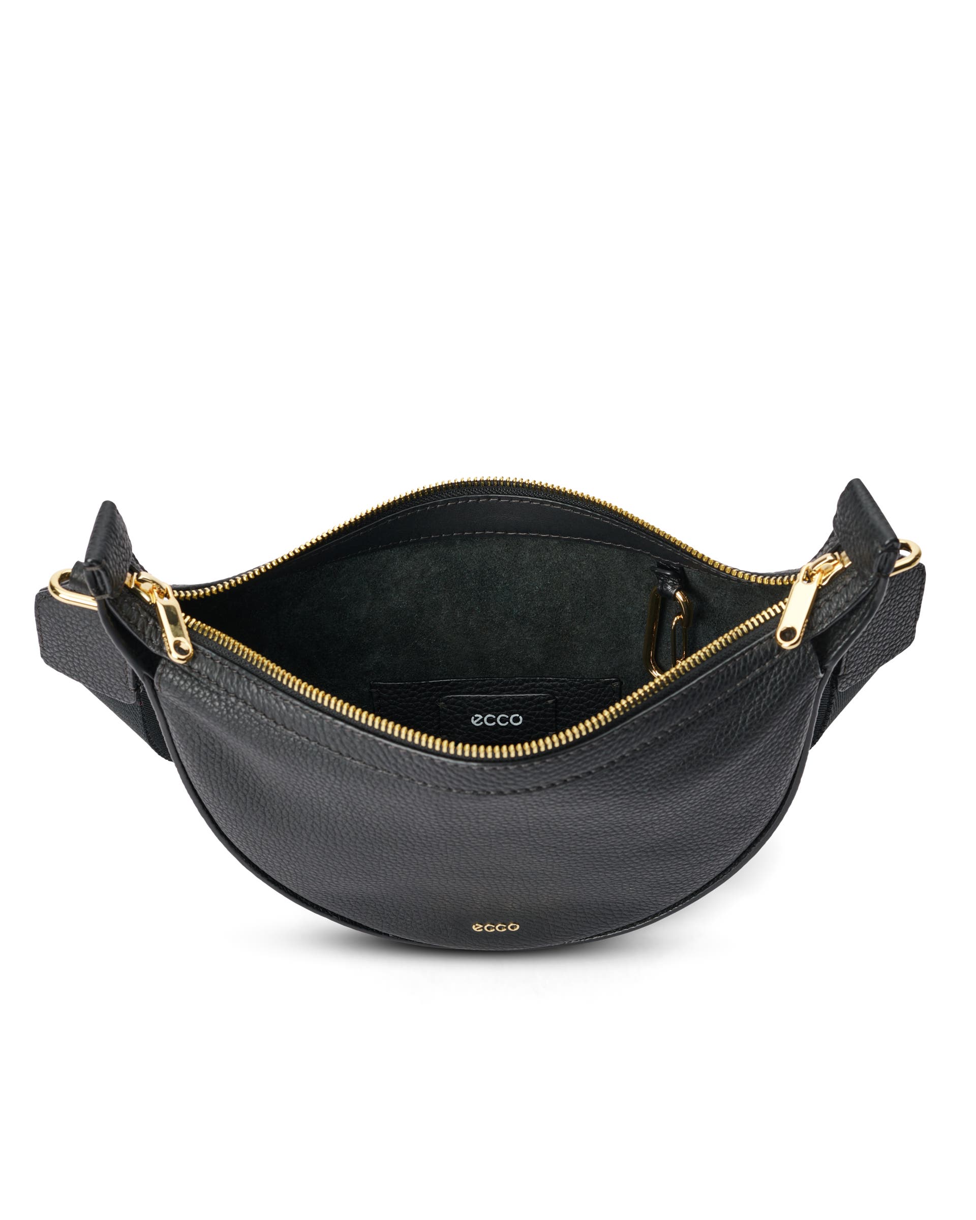 ECCO Fortune Small Soft Pebbled レザークロスボディバッグ - ブラック - Inside