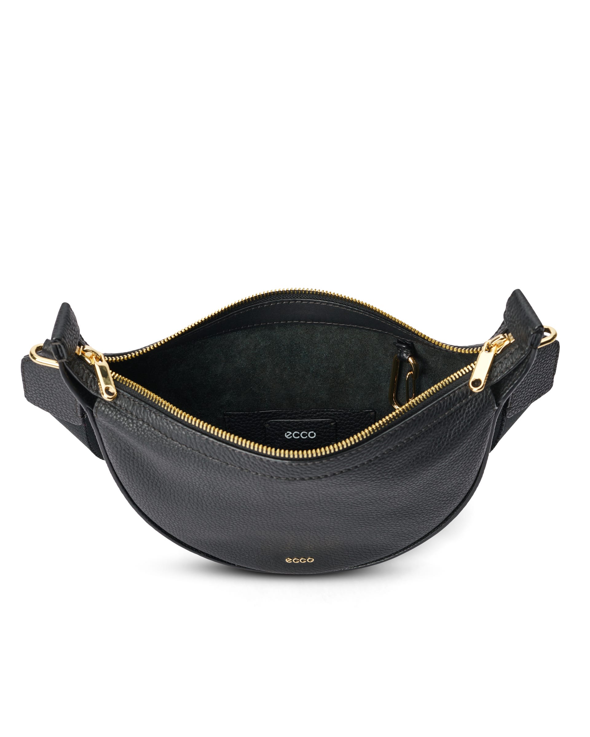 ECCO Fortune Small Soft Pebbled レザークロスボディバッグ - ブラック - Inside