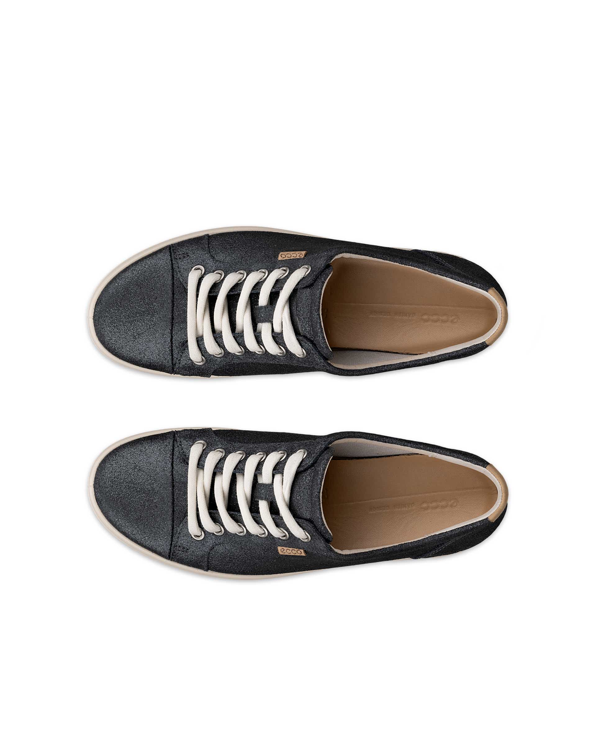 ECCO Soft 7 ウィメンズ レザースニーカー - メタリック - Top left pair