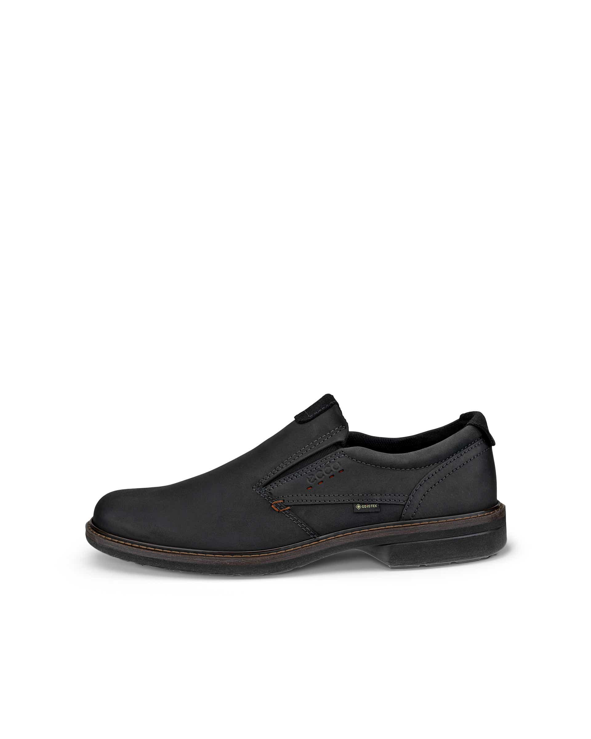 Men's ECCO® Turn Leather Gore-Tex Slip-On - Black - Outside