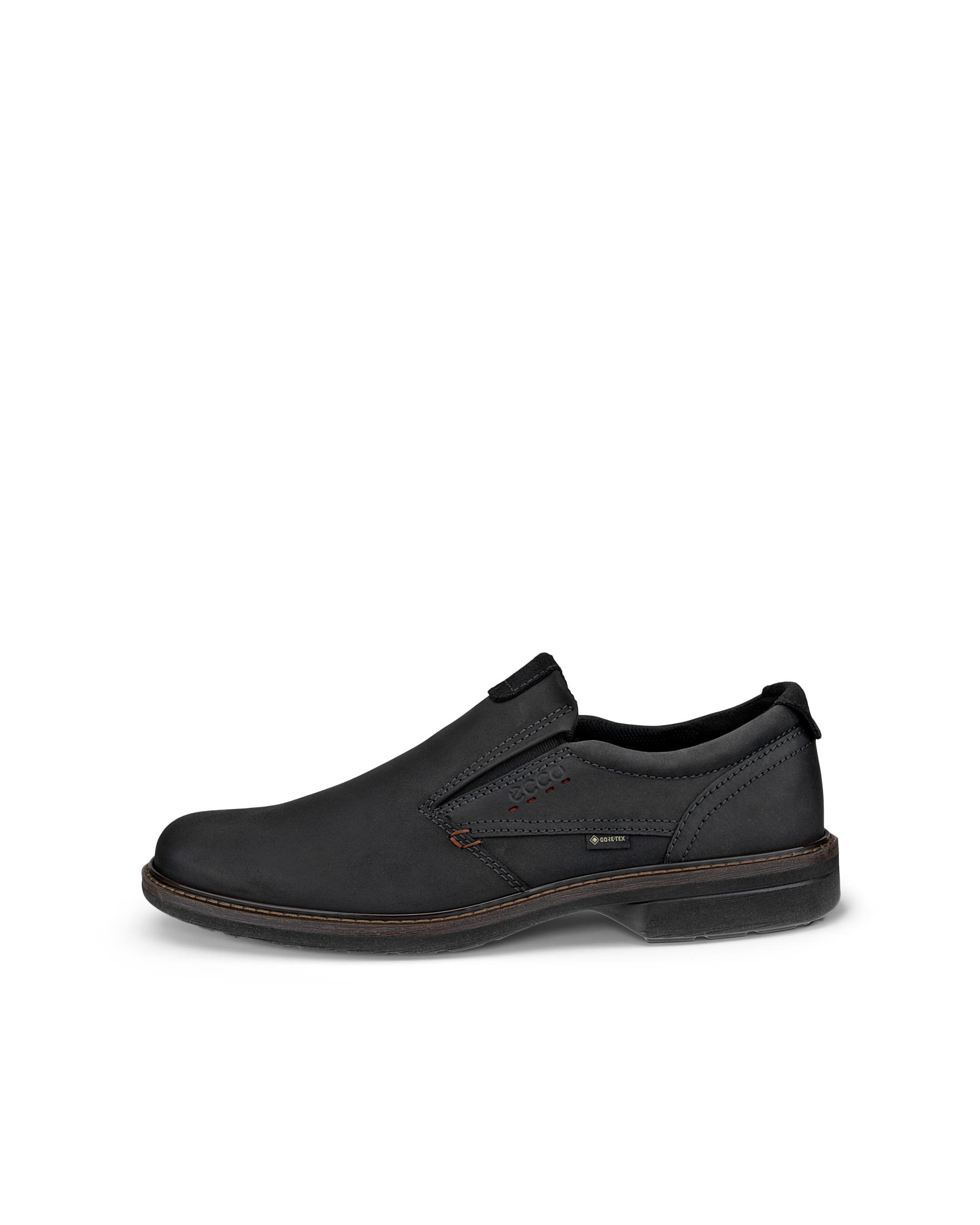 Men's ECCO® Turn Leather Gore-Tex Slip-On - Black - Outside