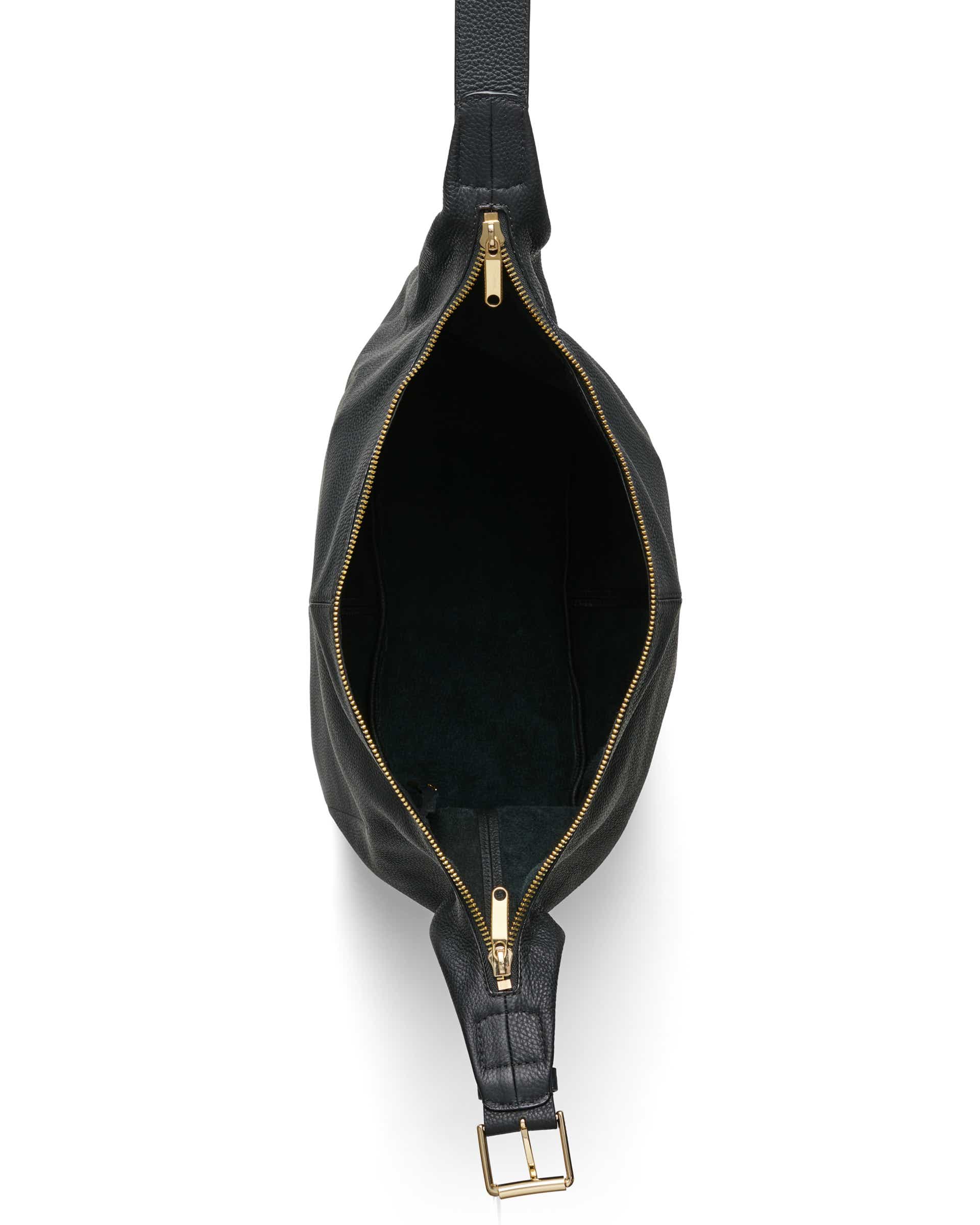 ECCO Hobo Large Soft Pebbled レザーホーボーバッグ - ブラック - Birdeye