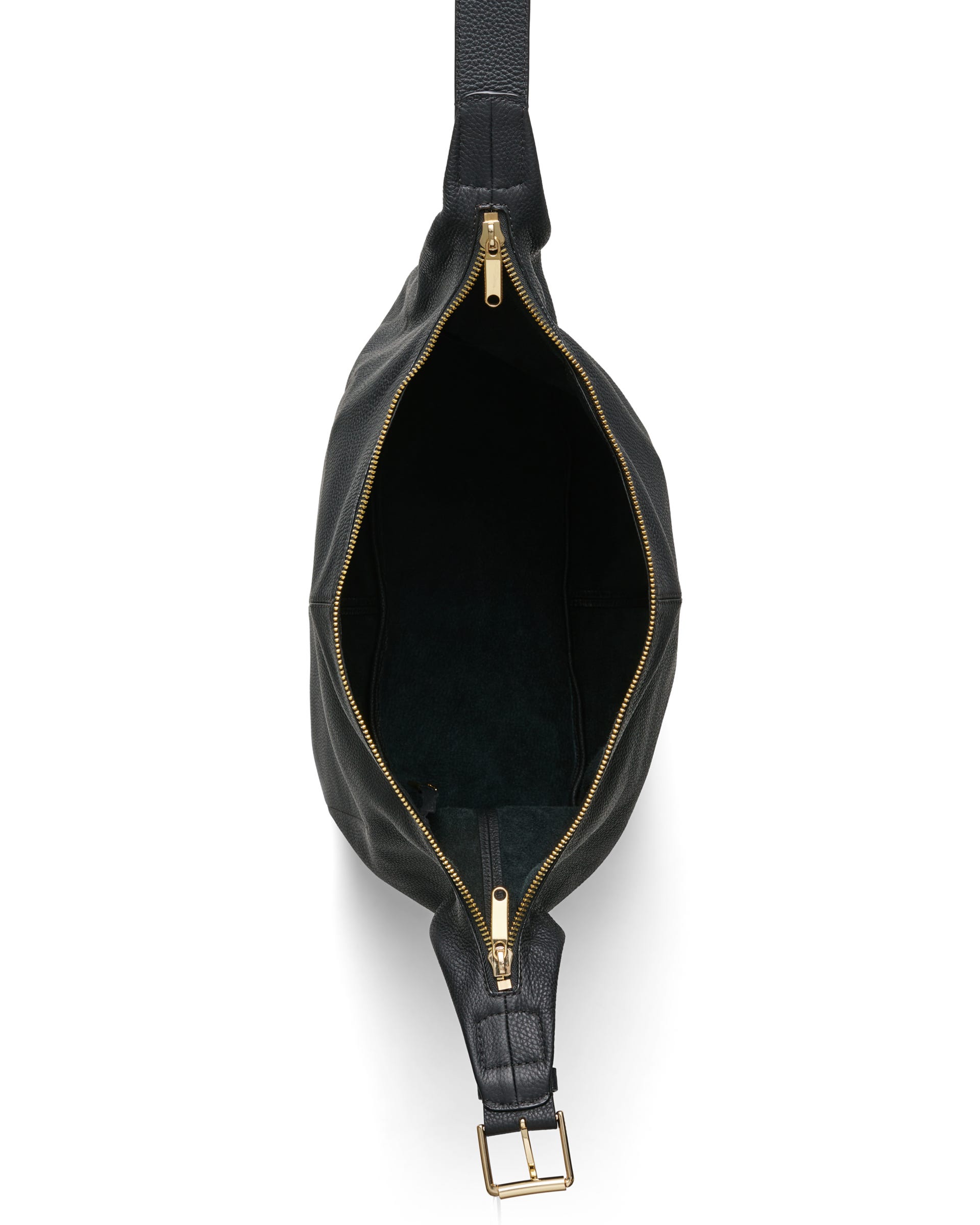 ECCO Hobo Large Soft Pebbled レザーホーボーバッグ - ブラック - Birdeye