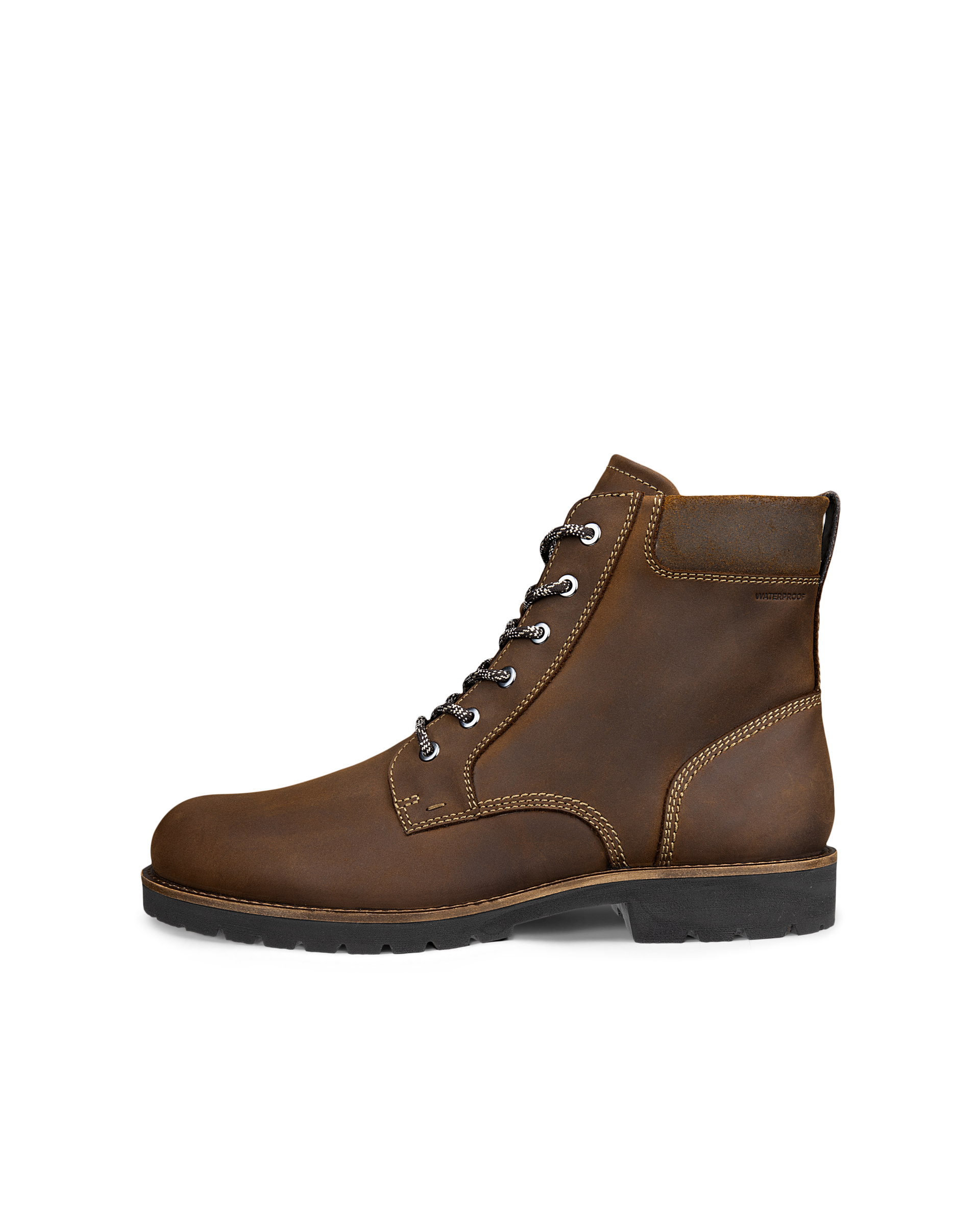 ECCO CHARLESTOWN - Men's Nubuck Waterproof Mid-Cut Boot - Brown - 10.5-11
