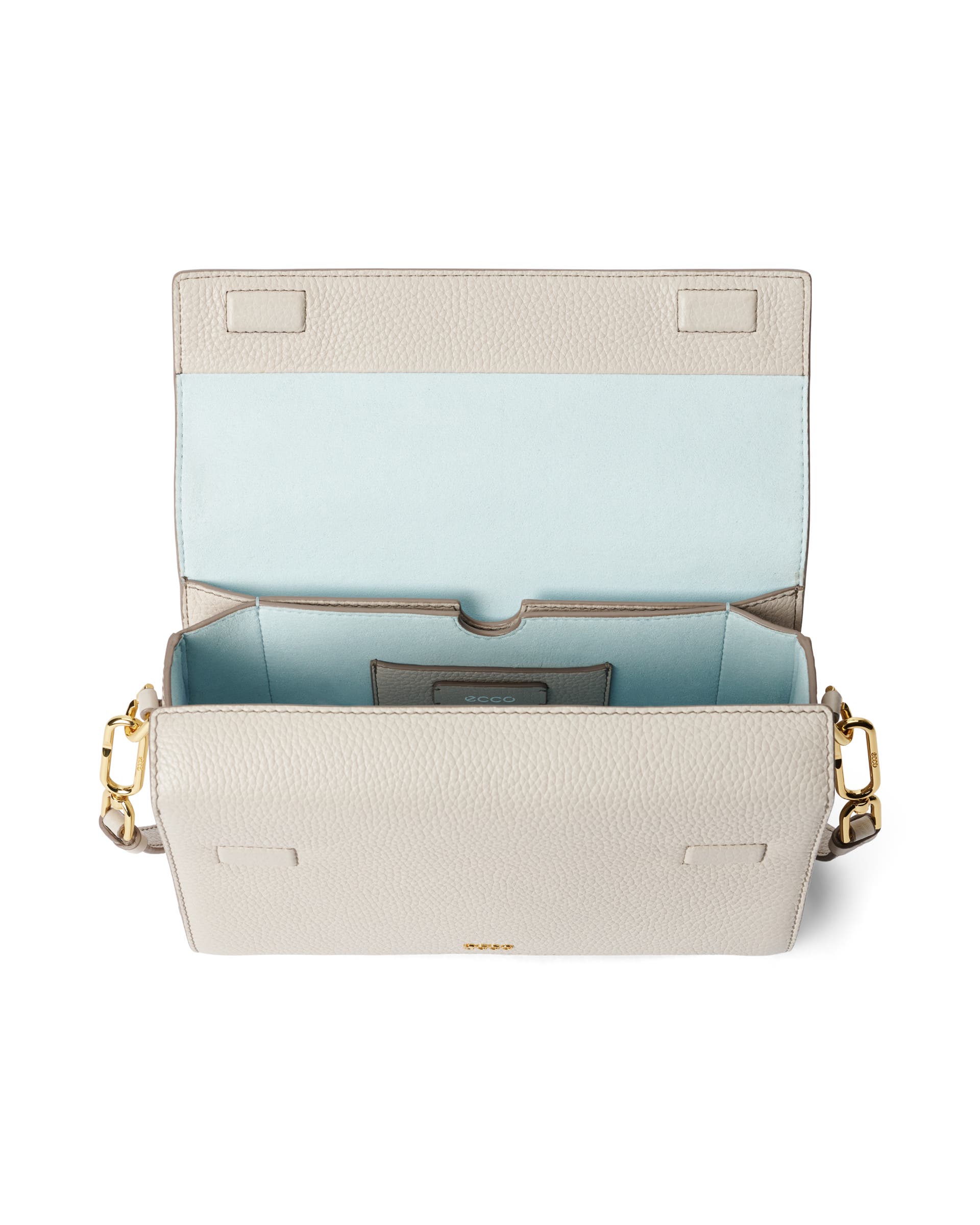 ECCO Pinch Large Pebbled レザークロスボディバッグ - ベージュ - Inside