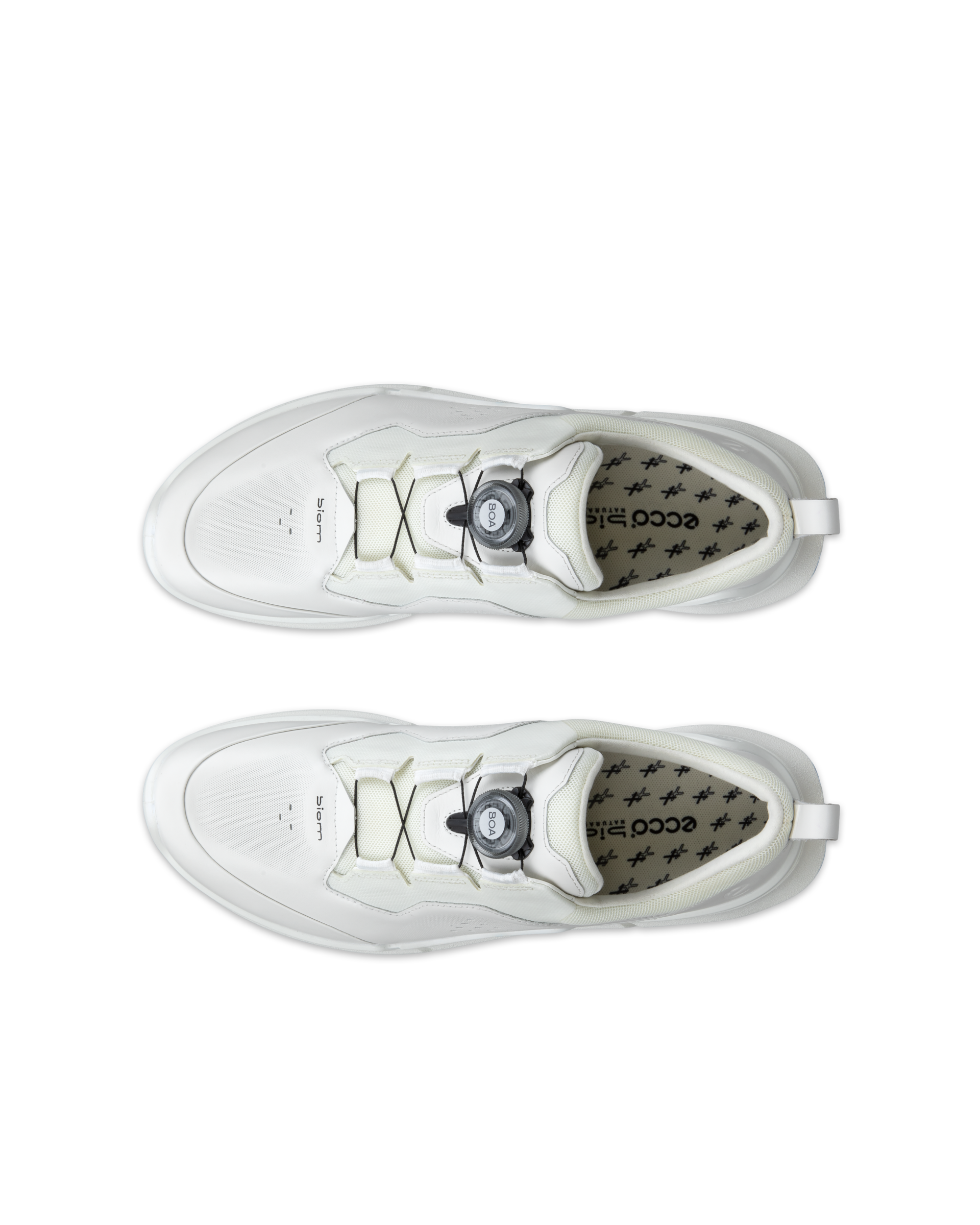 Men's ECCO® Biom 2.2 BOA Leather Sneaker - White - Top left pair