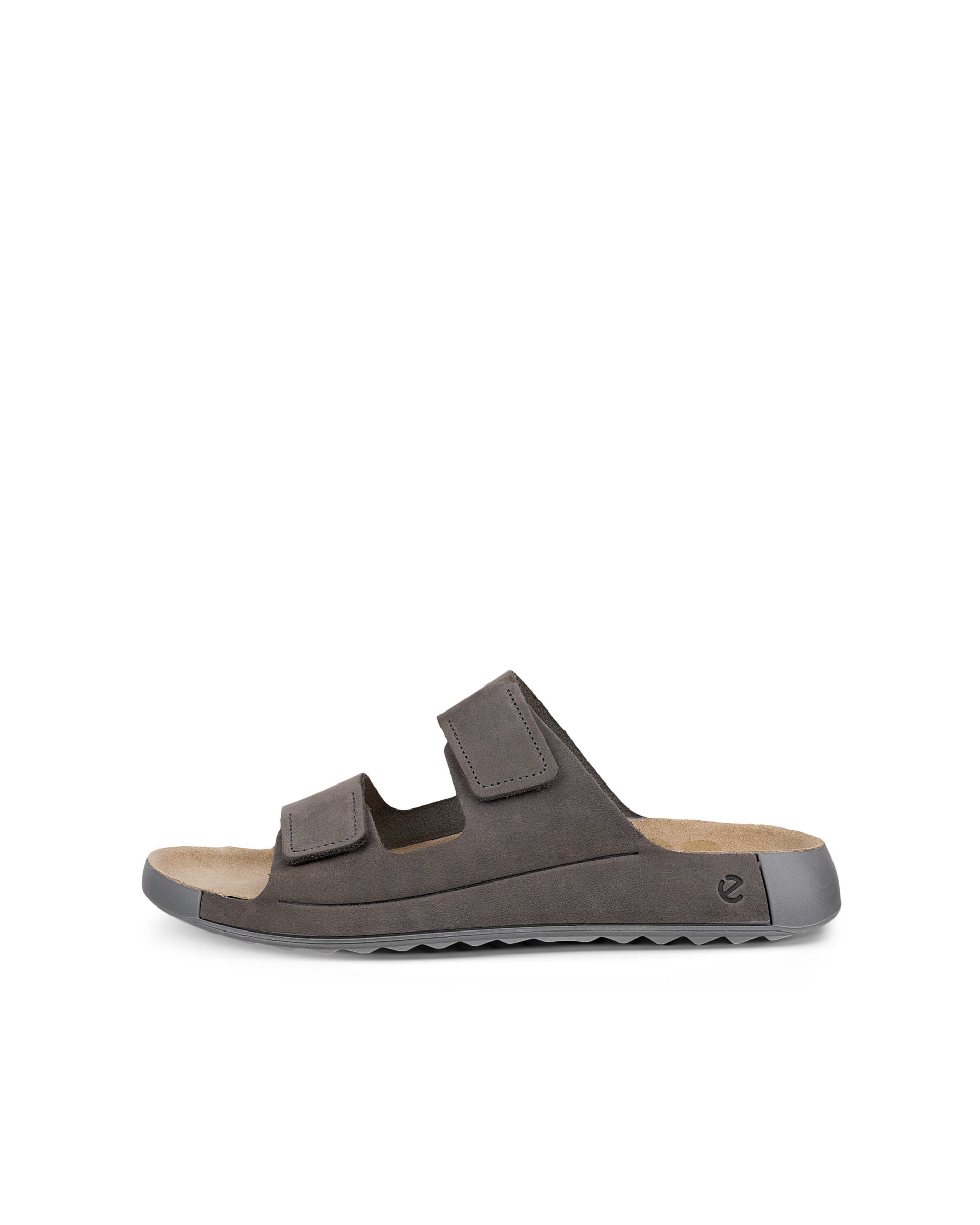 Men's ECCO® Cozmo Leather Two Strap Sandal - Grey - Outside