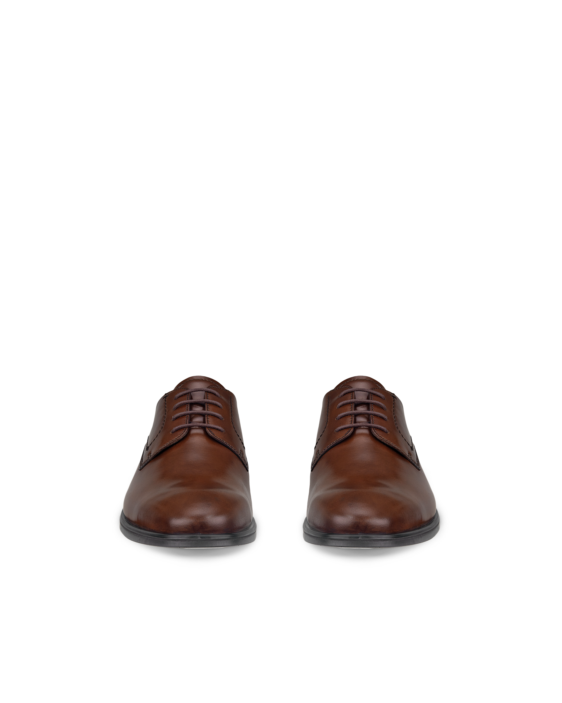 Men's ECCO® Melbourne Leather Derby Shoe - Brown - Front pair