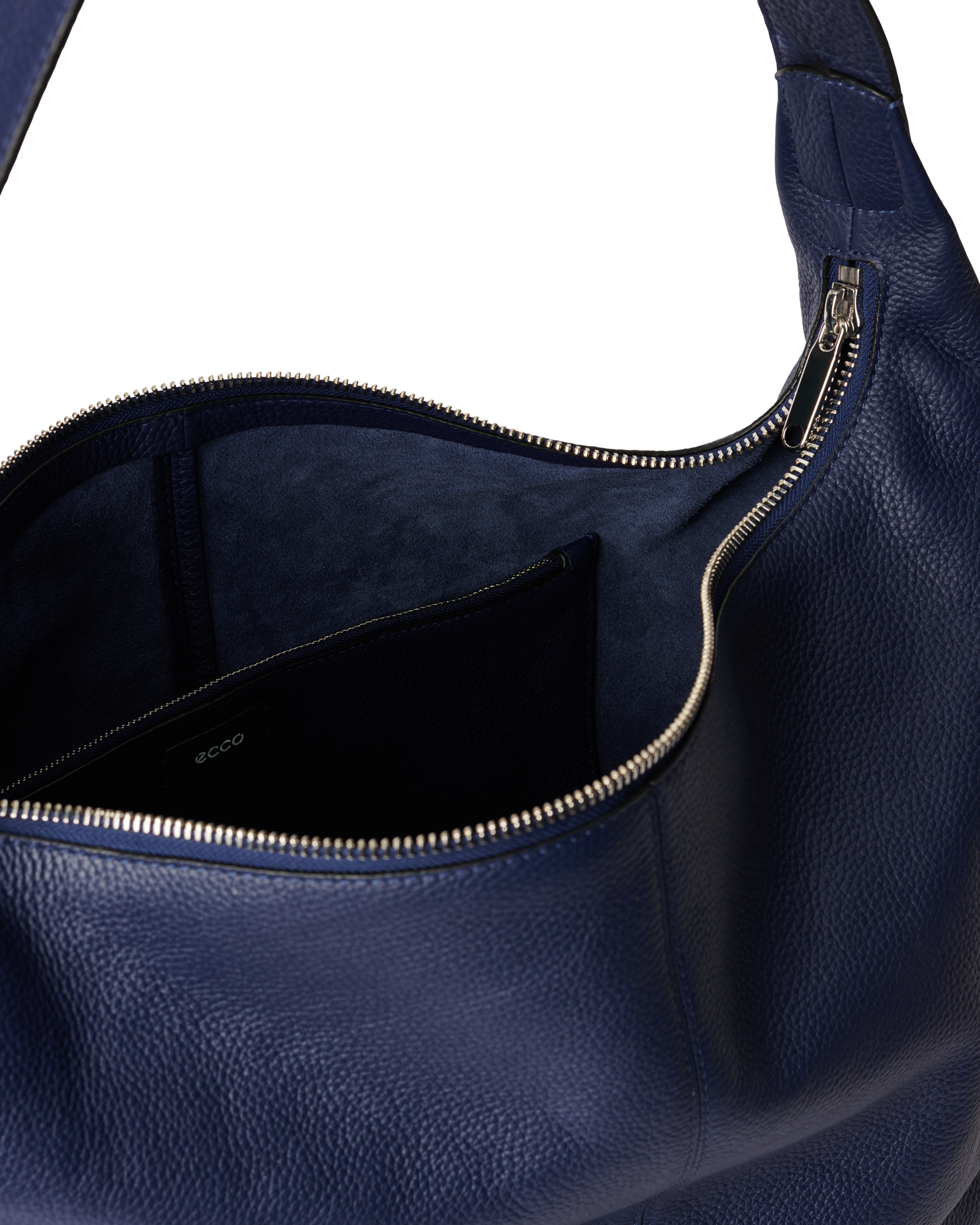 ECCO Hobo Large Soft Pebbled レザーホーボーバッグ | ブルー