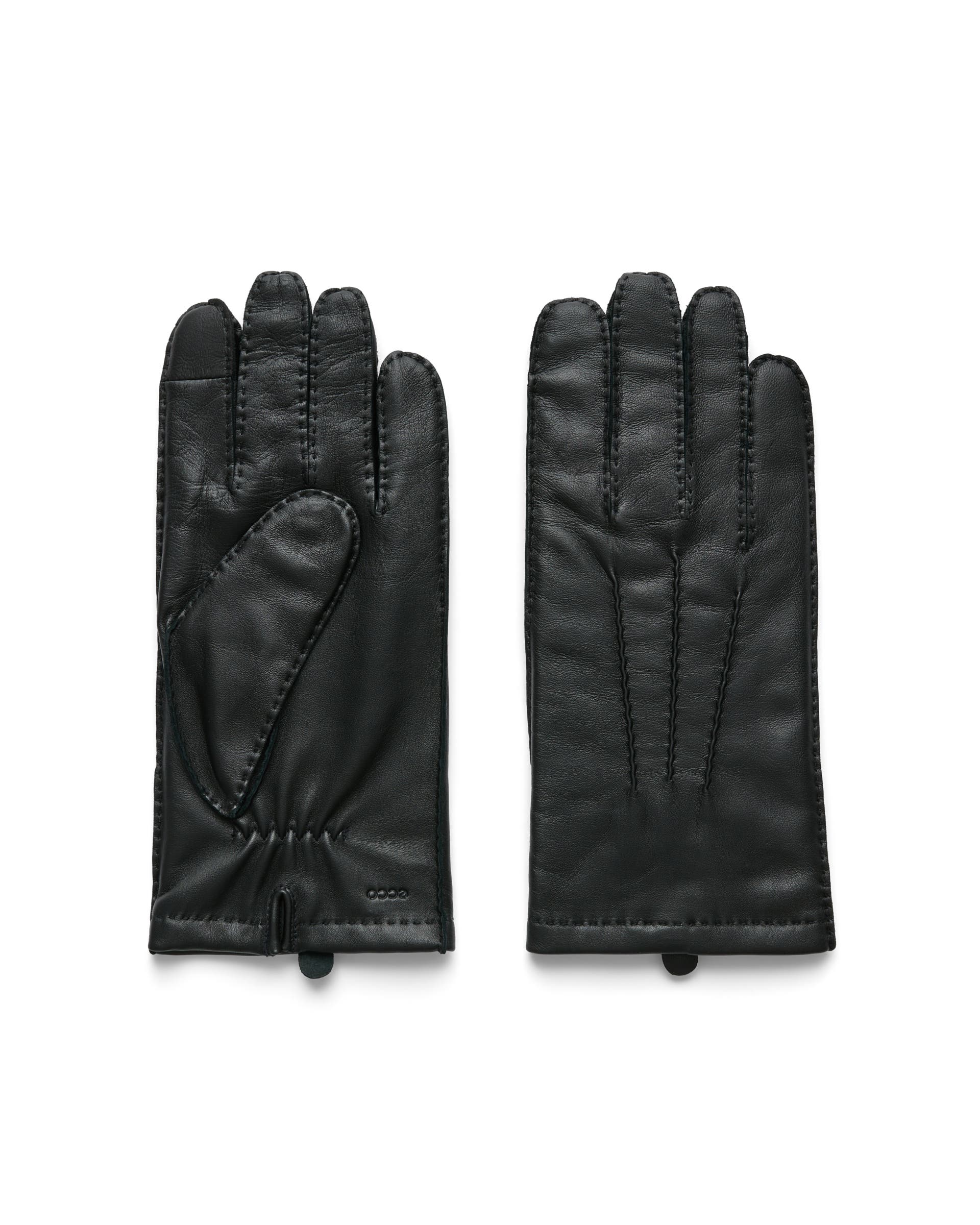 ECCO Gloves Stitched メンズ レザーグローブ - ブラック - Main